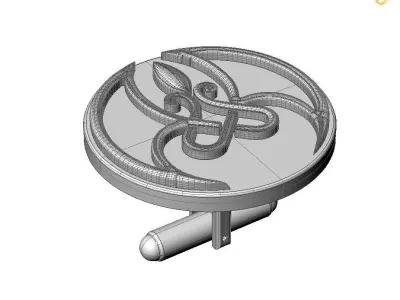 Flower Decor Cufflinks 003 3D print model