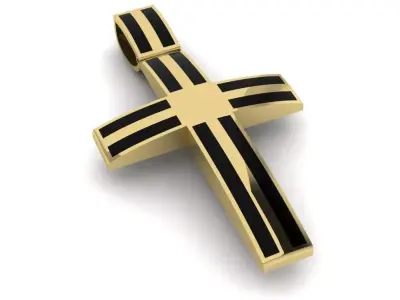Enamel Cross Pendant 3D print model