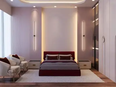Realistic Bedroom Design  Free 3D model
