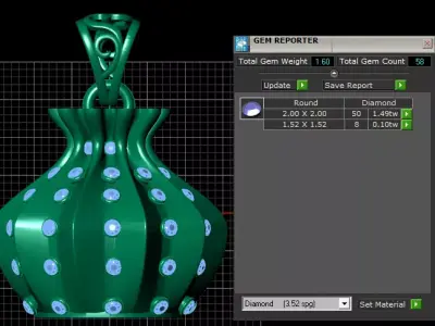 Luxury Diamond-Studded Gold Pendant 3D print model
