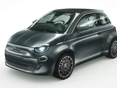 Fiat 500 cabrio 2020 Low-poly 3D model