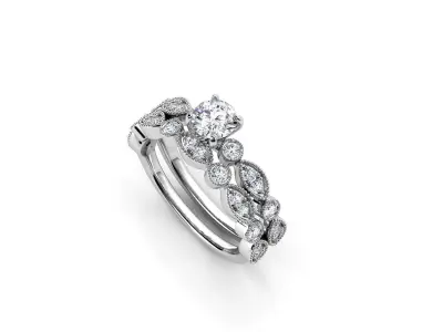 ZDR036 diamond engagement ring gold 3D print model