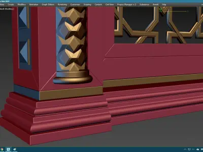 Balcony Railing 01 3D model