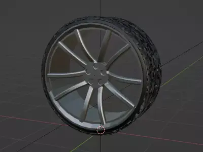realistic sport tire with texture and materials ready low poly Low-poly 3D model