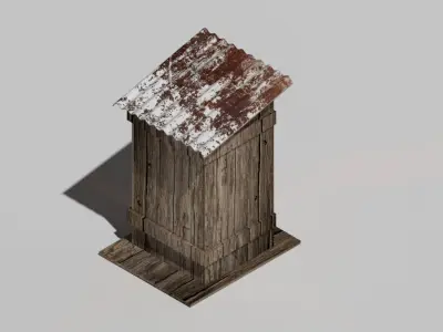 Old wooden rustic outhouse Free 3D model