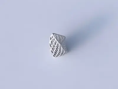 Vase twist tipped triangle with bubble grid lattice 3D print model