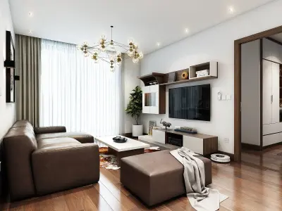 Livingroom Kitchenroom and Dinningroom 3dmodel V-ray Scene 3D model