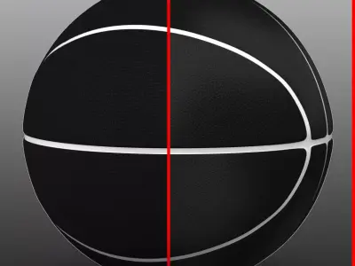 Black basketball ball Low-poly 3D model