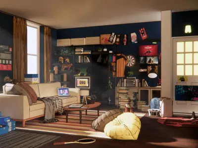 Living room 3D model 5