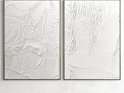 Plaster Two Photo Frame 80 Low-poly 3D model