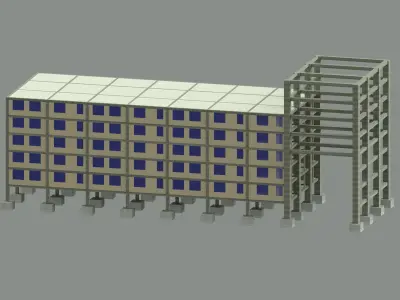 Apartment Block Construction 3D model