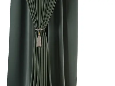 Green Curtains with Roman blinds collections 017 HBH Low-poly 3D model