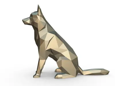 chien loup 3D print model