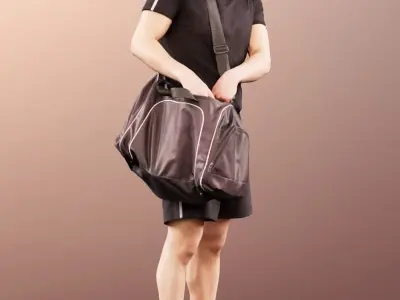 Farid 11760 - Sport Young Man With Bag And Beard 3D model