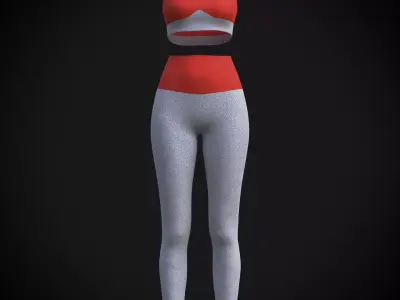 Female active outfit Low-poly 3D model