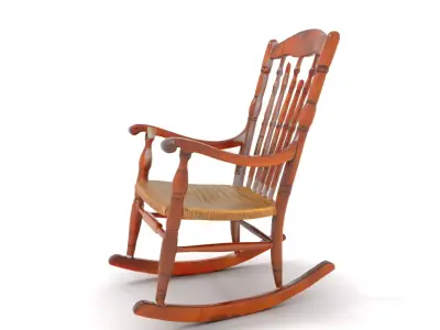 Classic Wood Rocking Chair model pack Low-poly 3D model