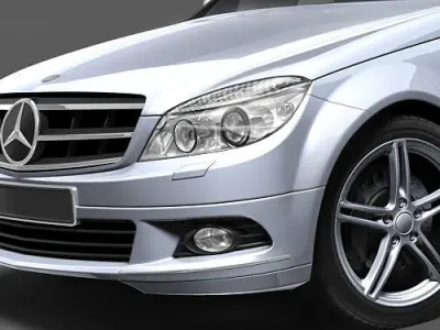 Mercedes C class 2009 midpoly 3D model