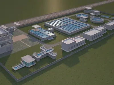 Small sewage treatment plant 3D model