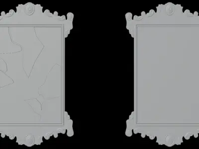 Fancy Mirror Broken and Normal versions 3D model