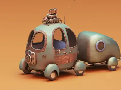 Stylize Car Cartoon Low-poly 3D model