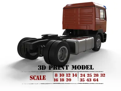 Old Truck F2000 cab 3 version full truck  And TRX6 only cab 3D Model Pack