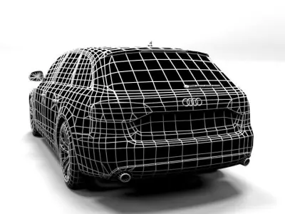 AUDI A4 2009 AVANT LOWPOLY Low-poly 3D model