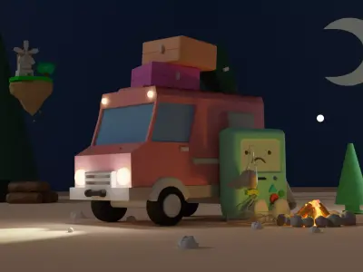 Camp alone Free low-poly 3D model