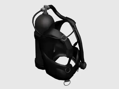 Scuba Diving Set - Rebreather game ready model Low-poly 3D model