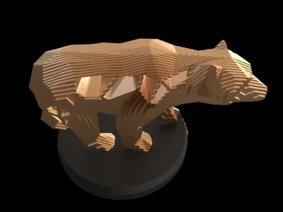Parametric V Bear Low-poly 3D model