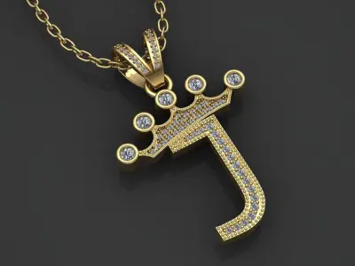J letter pendant 3D print model