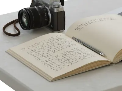 coffee table decor set 003 3D model