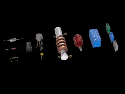 Electrical Components Low-poly 3D model