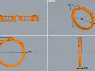 ring code 174 3D print model