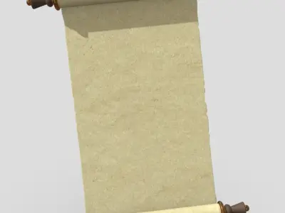 Paper Scroll 2 Low-poly 3D model