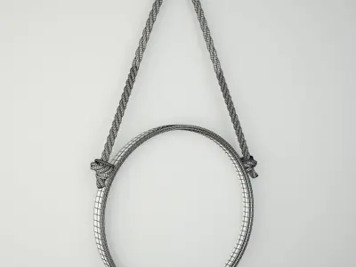 Round Rope Mirror 3D model