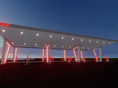 Electric Vehicle Charging Station 2 3D model 3D model