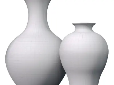 Decorative porcelain vase flowerpot pot urn jar Chinese style  3D model