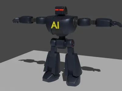 Science fiction space AI robot Free 3D model