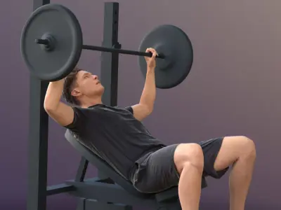 Dan 10486 - Fitness Man Low-poly 3D model