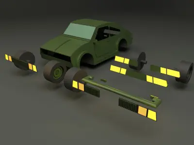 Lowpoly car 7 Low-poly 3D model