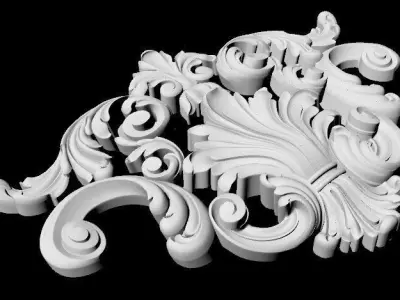Central decor ornament for furniture 3D model 998