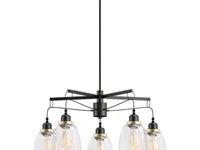 freya-louise-fr4167-pl-05-bl four light chandelier with clear... 3D model