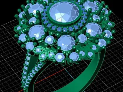 Luxury Diamond Ring 3D print model