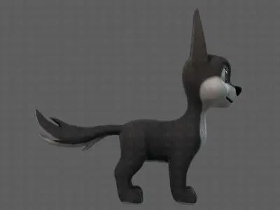 Dog base cartoonV11 Low-poly 3D model