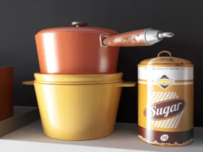 Big Set Of Kitchen Decor 3D model