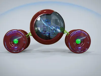 Pine C toy car with flower 3D model