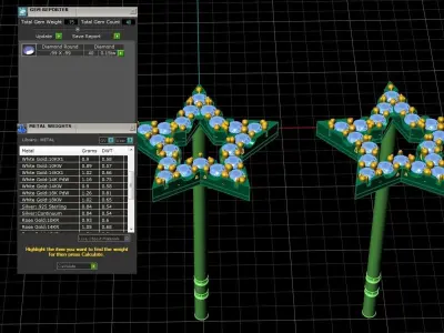 Diamond Jewelry Star Earring 3D print model