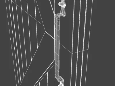 Wooden slide door 3D model