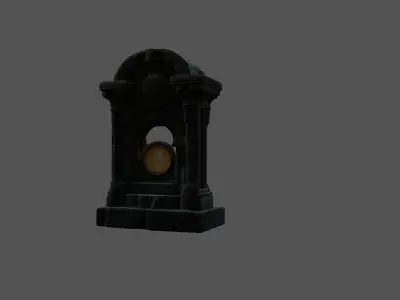 Ancient Temple Relic with Glowing Gemstone 3D model