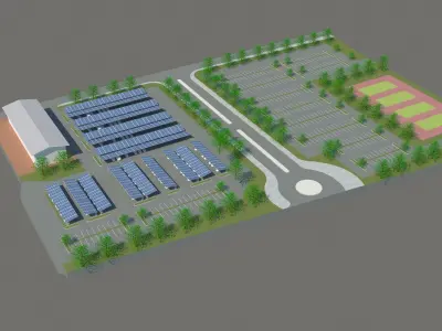 Layout for solar carport 3D model